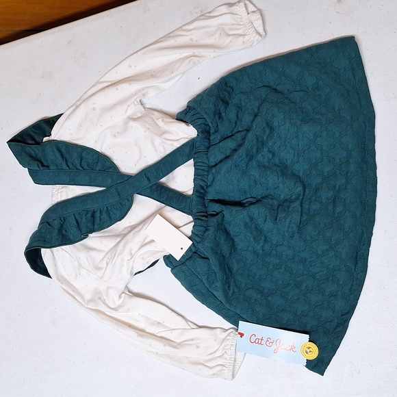 NEW! Toddler Girls' 2pc Long Sleeve Skirtall Set, Green - Cat & Jack - Picture 7 of 9